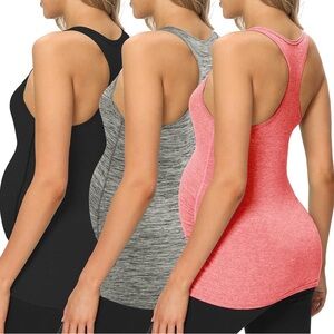 Women's Maternity Black Racerback Tank Top
